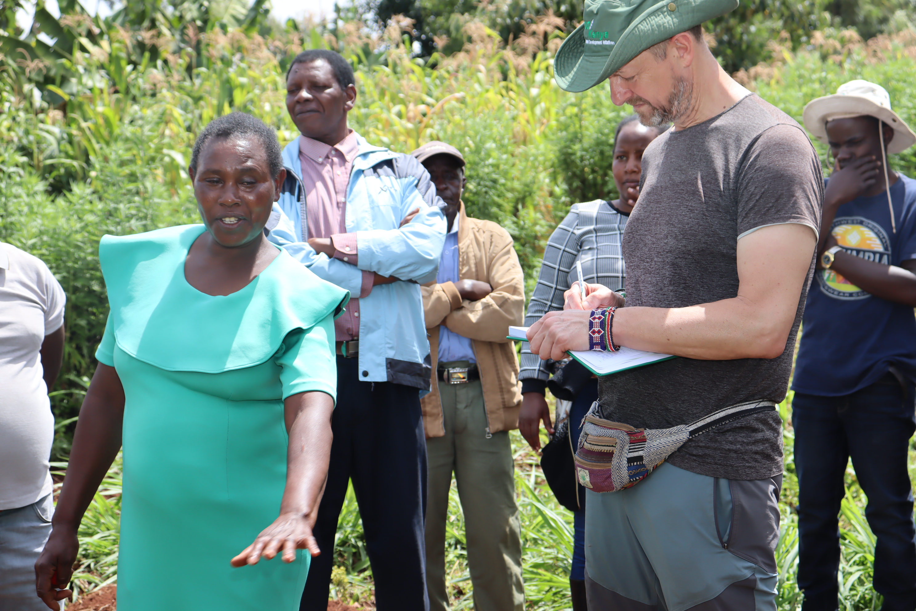 Farmer explaining  progress after joining RODI